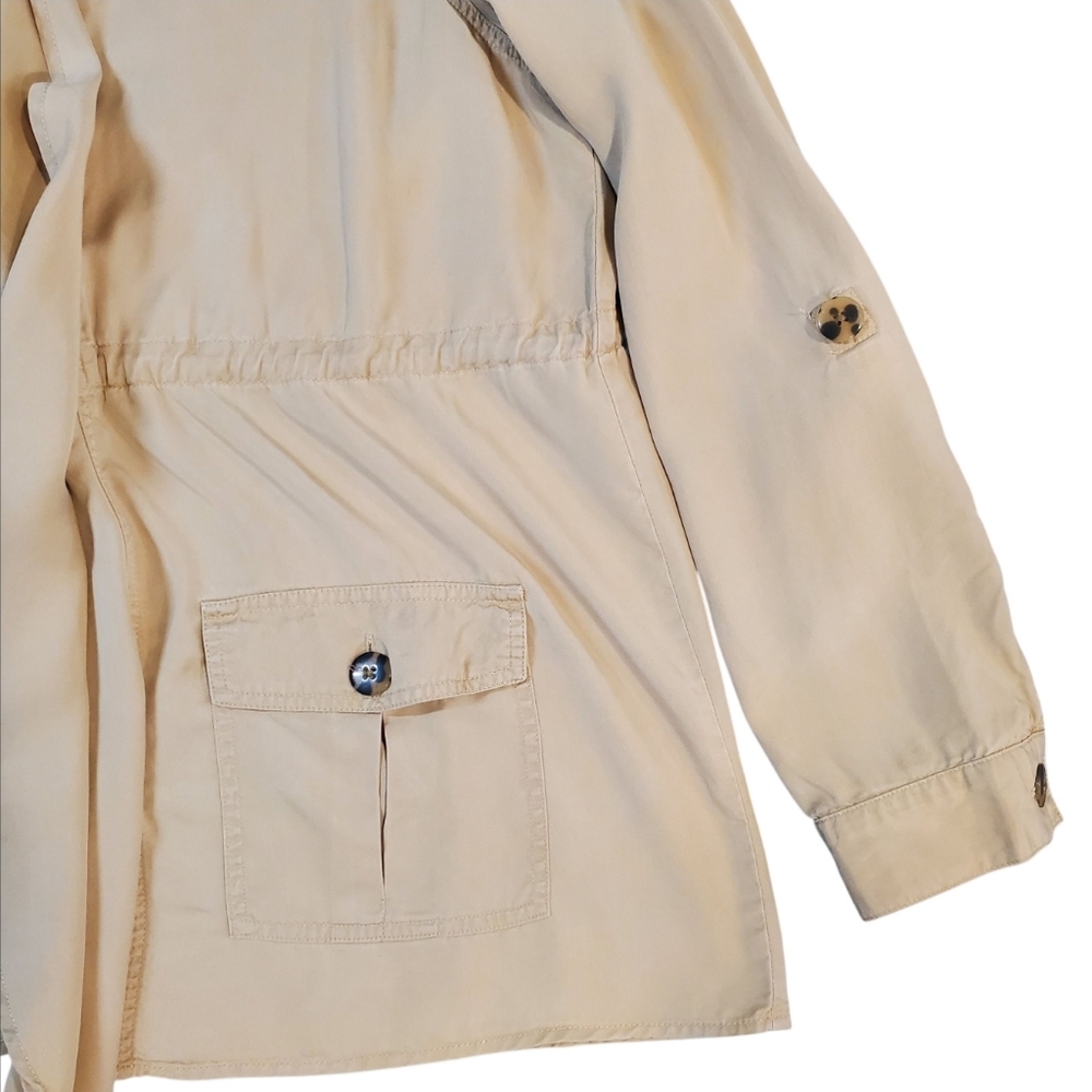 Calligraphie Drape Front Jacket Size Large Tan Dr… - image 8